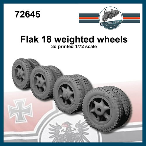 72645 Flak 18 ruedas con peso, escala 1/72