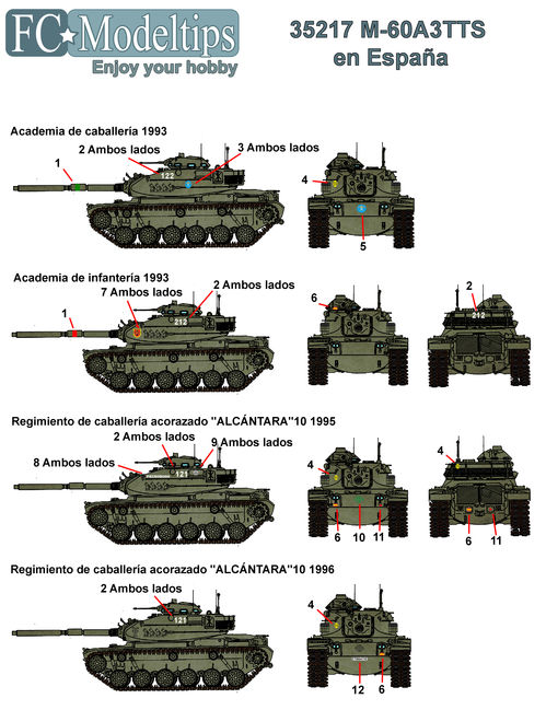 35217 M60 en España, calcas escala 1/35