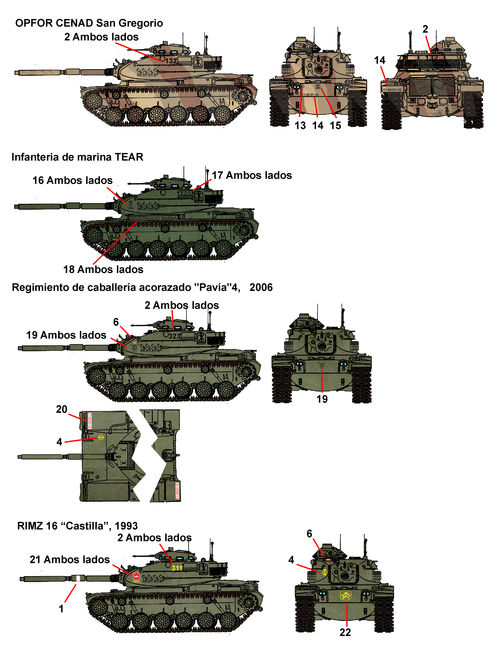 35217 M60 en España, calcas escala 1/35