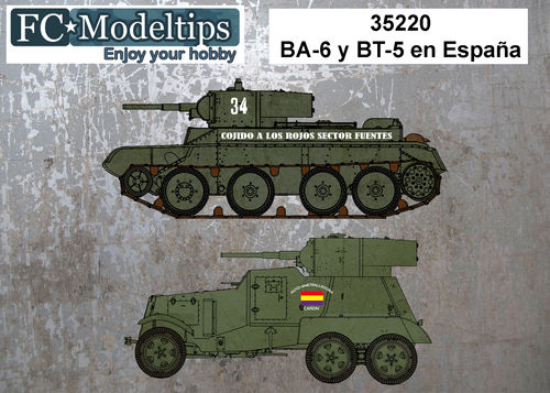 35220 BA-6 y BT-5 en España, calcas a escala 1/35