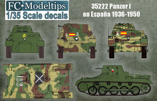 35222 Panzer I en España, calcas escala 1/35