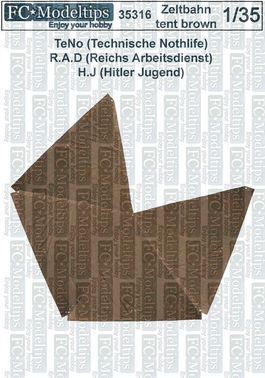 35316 Tienda zeltbahn para cuatro personas color marrón escala 1/35