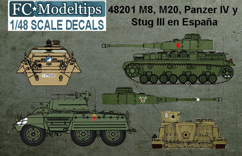 48201 Panzer IV, Stug III, M8 y M20 en España, escala 1/48