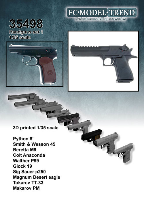 35498 Pistolas y revólveres, escala 1/35