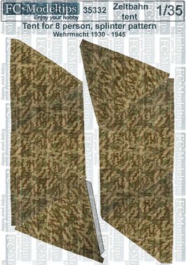 35332 Tienda zeltbahn para 8 personas, estampado splinter, escala 1/35