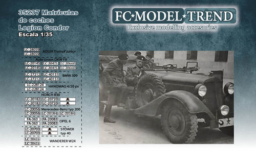 35237 Matrículas de coches de la Legión Cóndor, escala 1/35