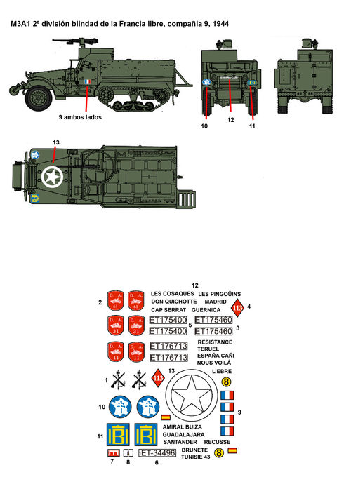 35231 Calcas semiorugas M2 y m3 en España, escala 1/35